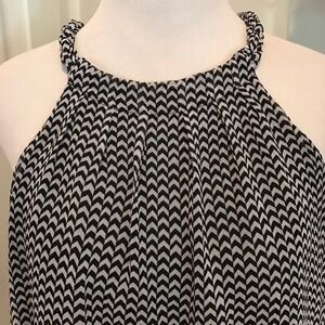 a.n.a. Braided strap black and white lined top